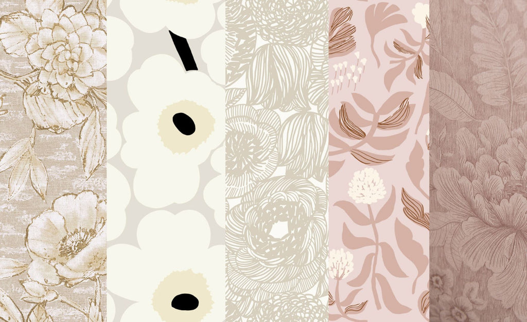 Spring Flower Wallpaper Blog - Mono-tone neutrals & pink florals
