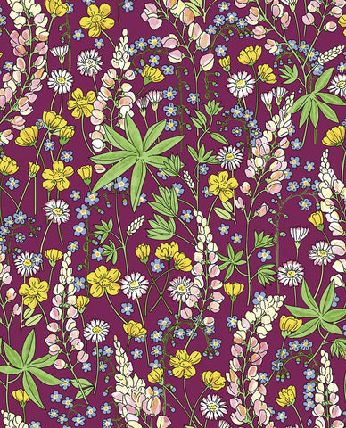 Eijffinger Rice 383503 plum pretty floral wallpaper