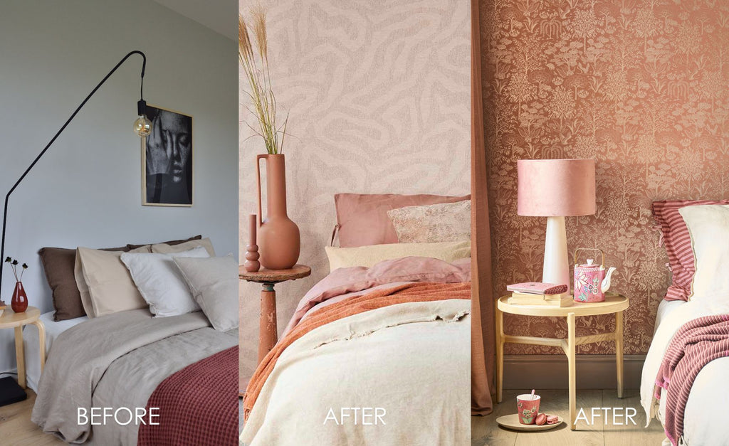 Wallpaper blog - Before & After Wallpaper in Bedroom