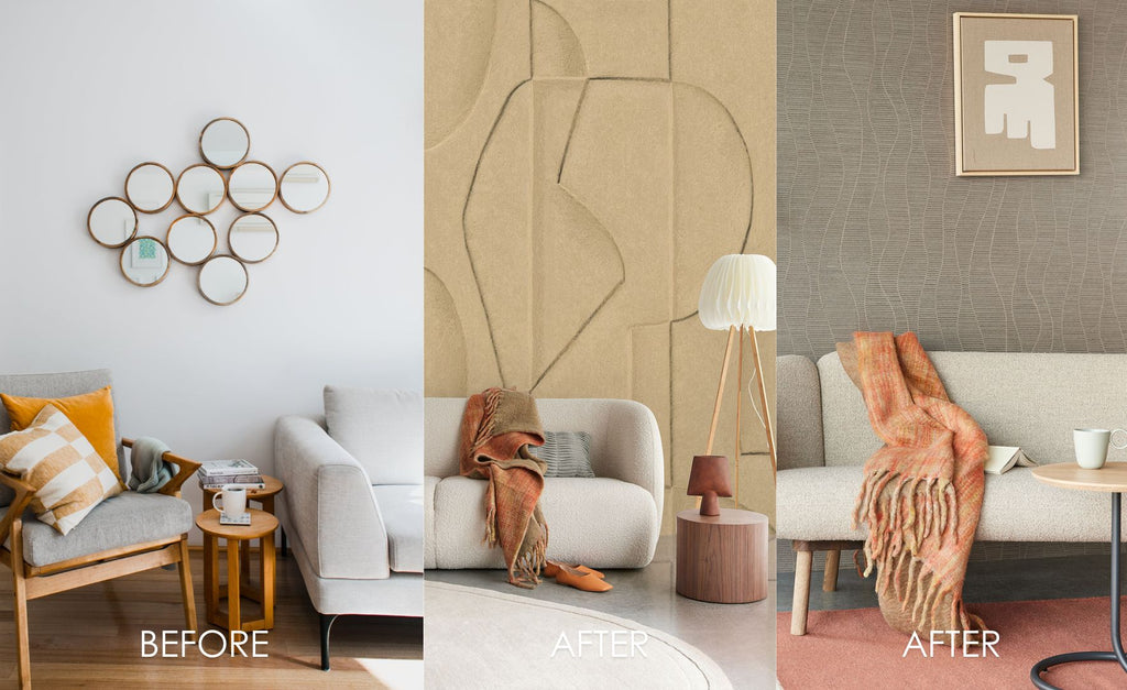 Wallpaper blog - Before & After Wallpaper in Living Room