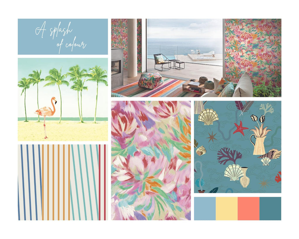 Coastal holiday home - A splash of colour wallpaper inspiration