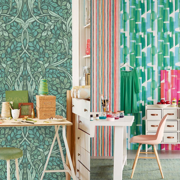 Home office blog - Bold colour wallpaper ideas