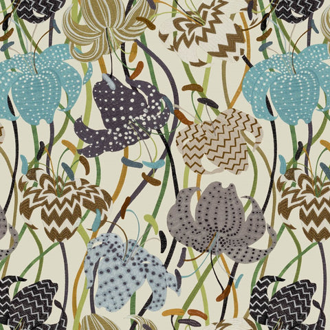 Missoni Home 3 - 10230 embroidered effect vinyl lily floral wallpaper