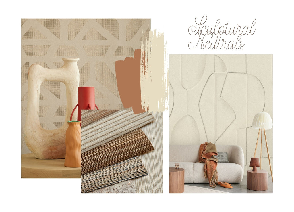 Sculptural Neutrals trend wallpaper