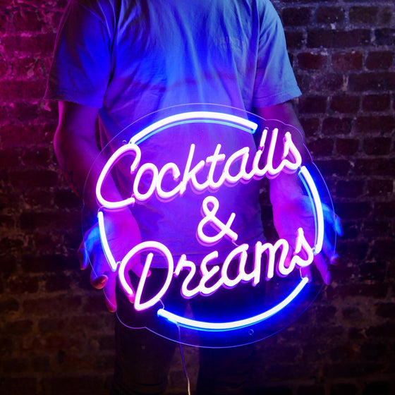 Cocktails & Dreams Neon Led Sign | Buy Custom Neon Signs Online