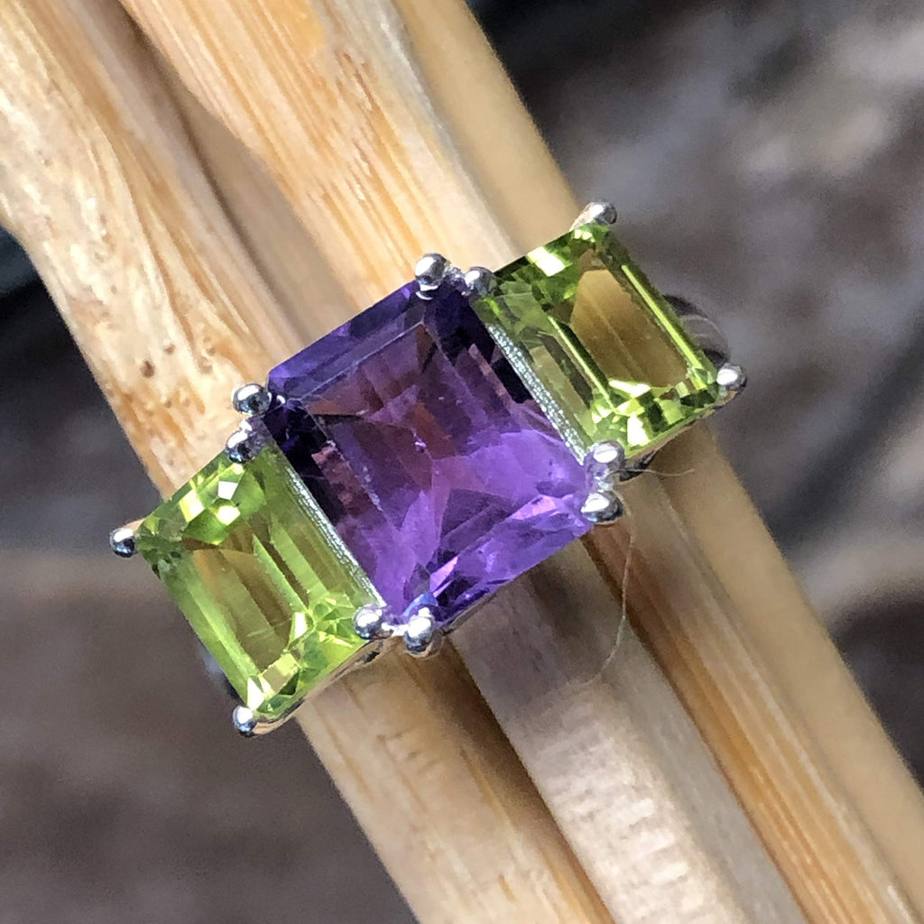 Natural 14ct Amethyst, Peridot, Blue Topaz 925 Solid Sterling