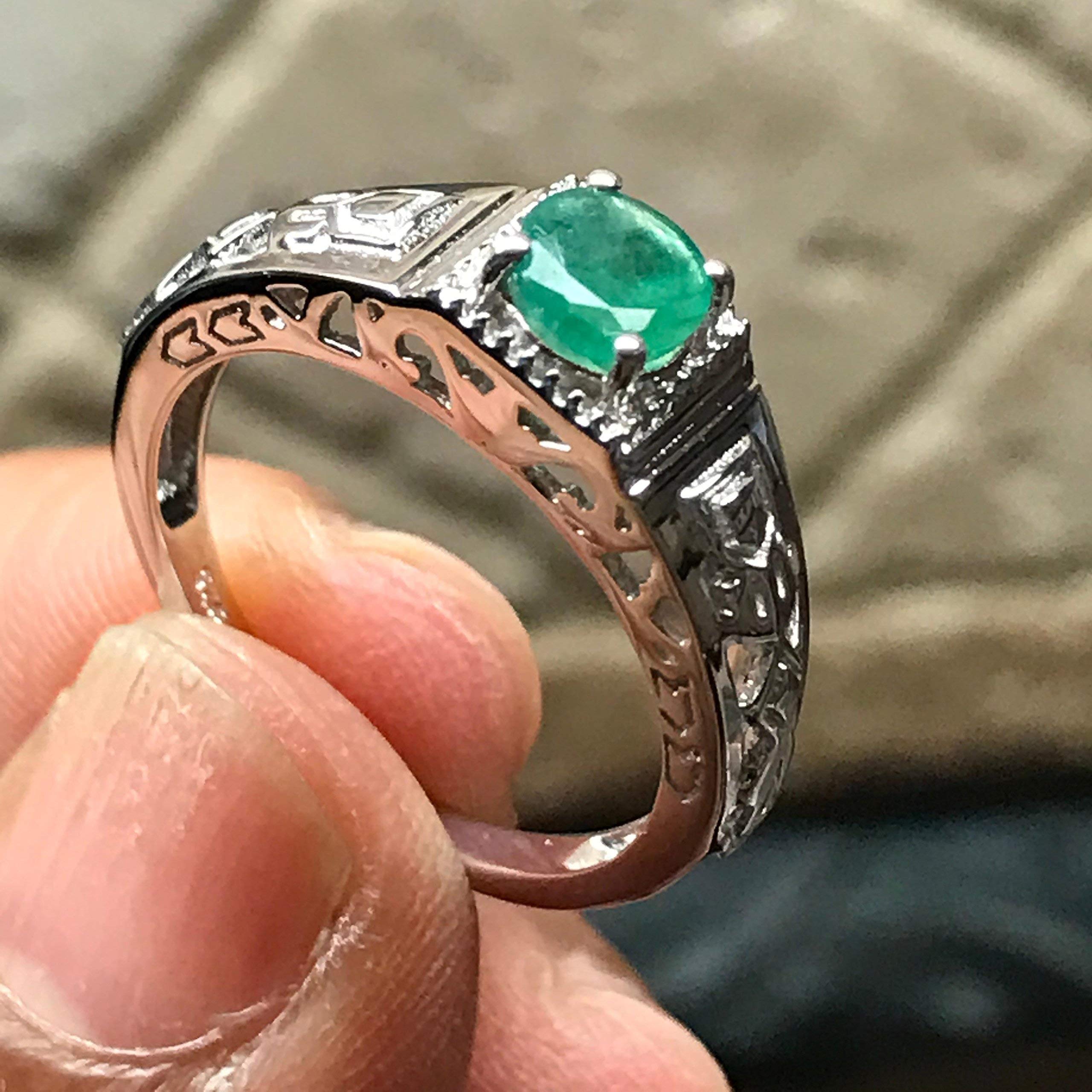 925 emerald ring