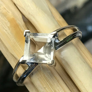 Natural 2ct White Quartz 925 Solid Sterling Silver Ring Size 7, 8, 9 - Natural Rocks by Kala