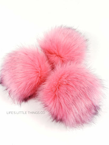 Hot Pink Faux Fur Pom, Luxe Pom, Luxury Pom Pom, Poms for Hats