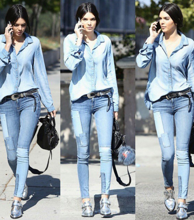 kendall jenner wearin black orchid denim