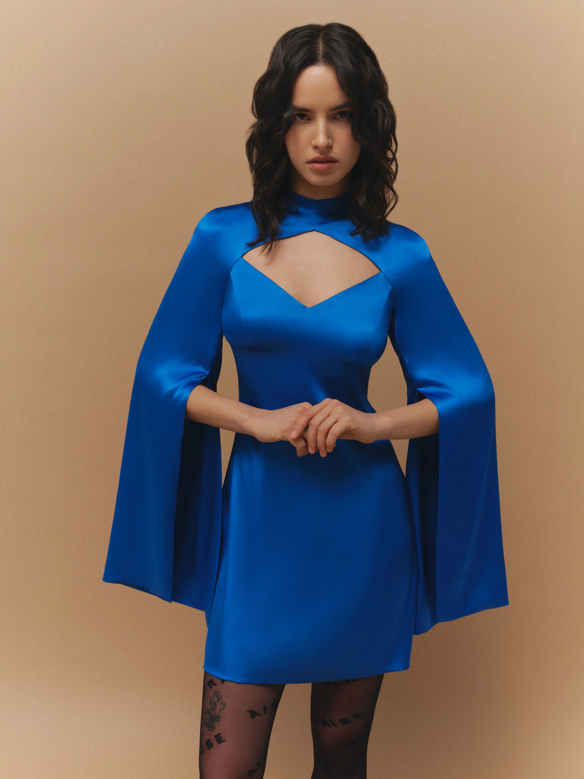 Mini Dress With Original Sleeve Electric Blue – A/RAISE