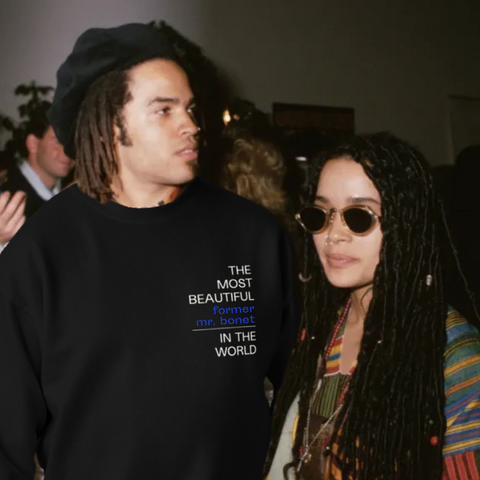 Lisa Bonnet & Lenny Kravitz wearing Mylle The Most Beautiful in The World Crewneck Sweatshirts