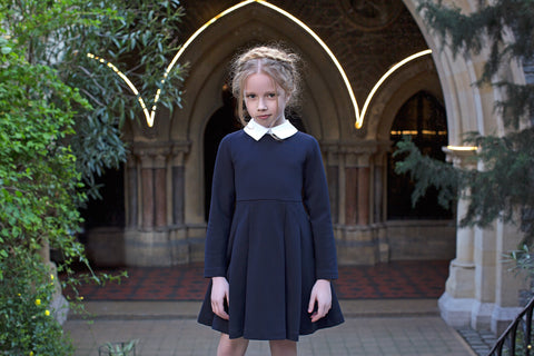 Lacivert elbise 2023-2024 kış sonbahar yeni sezon okula dönüş koleksiyonu