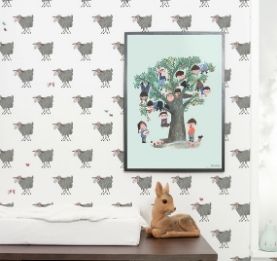 Kek Amsterdam Wallpaper For Kids Sheep, 97.4 x 280 cm