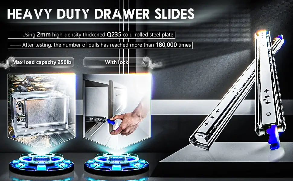 AOLISHENG heavy-duty drawer slide with lock D2053 parameter drawing-1.webp