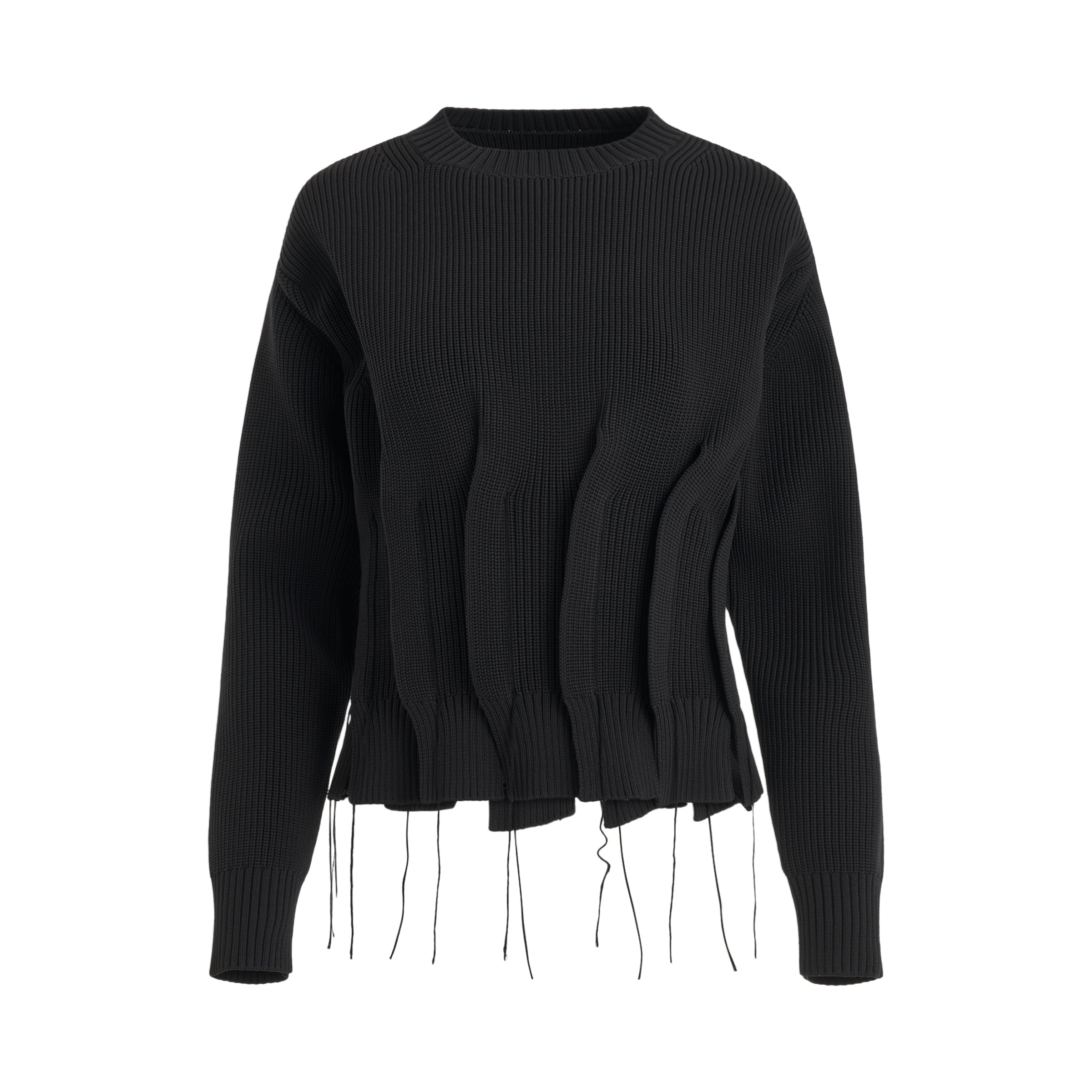 Shop Sacai Ruched Knit Sweater