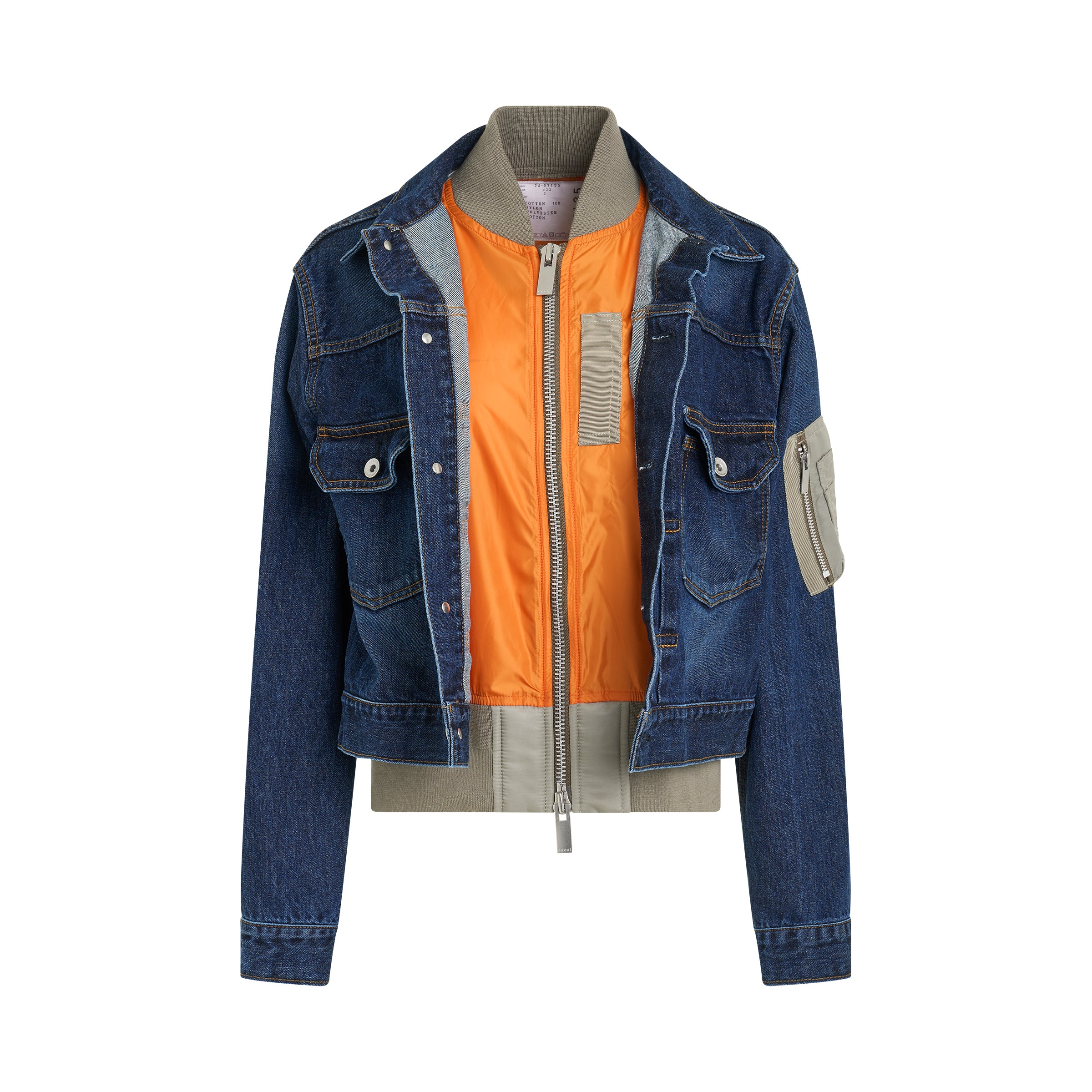 Shop Sacai Denim Nylon Mix Blouson