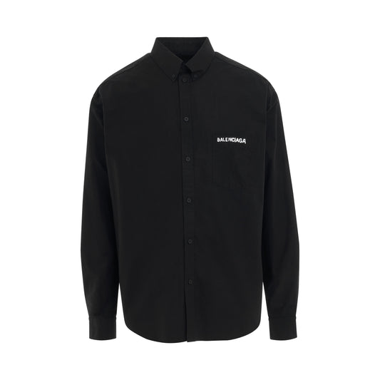 Balenciaga 'logo Maison' Long Sleeve Shirt in Black