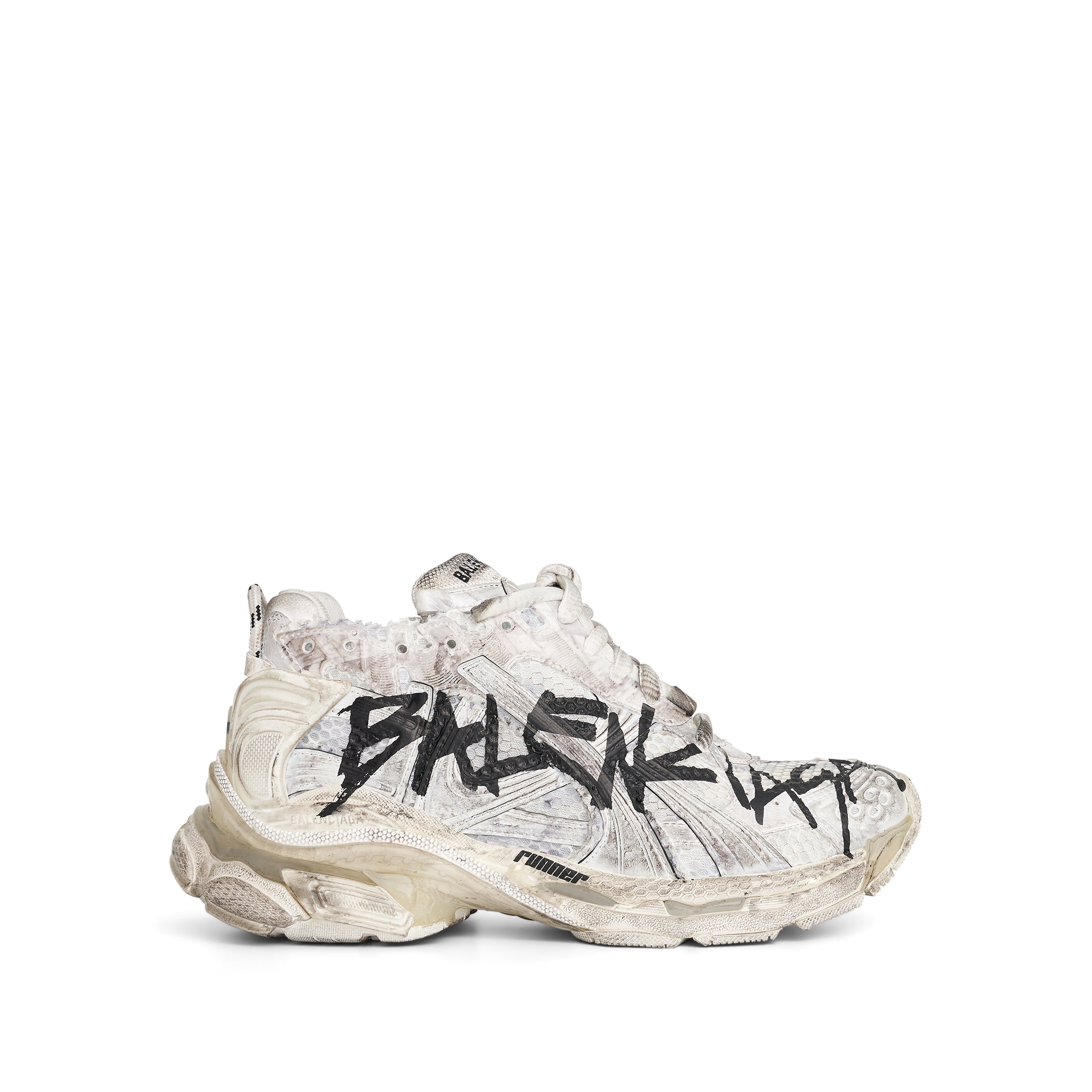 Shop Balenciaga Mesh Graffiti Runner Sneaker