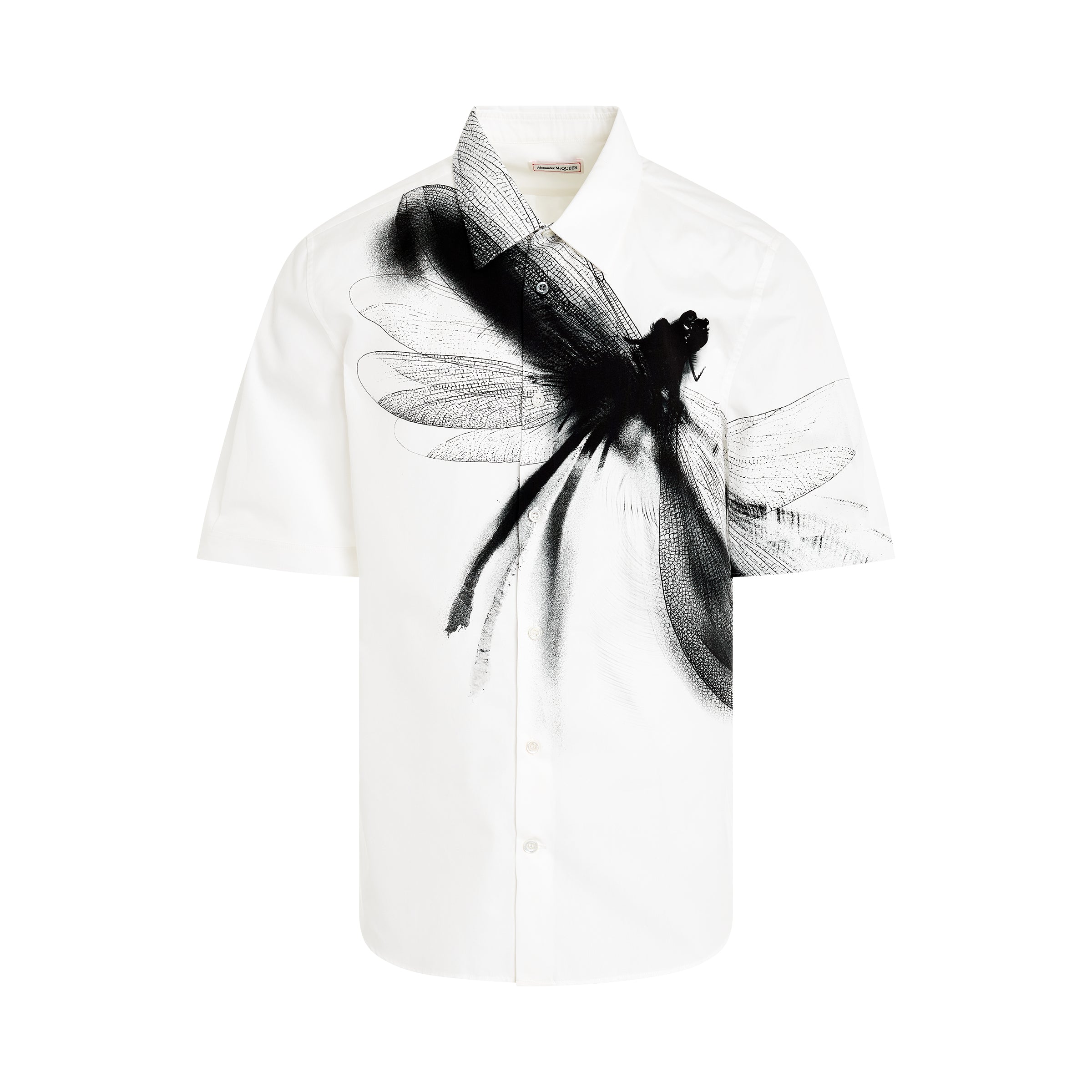 Shop Alexander Mcqueen Dragonfly Print Short-sleeve Shirt
