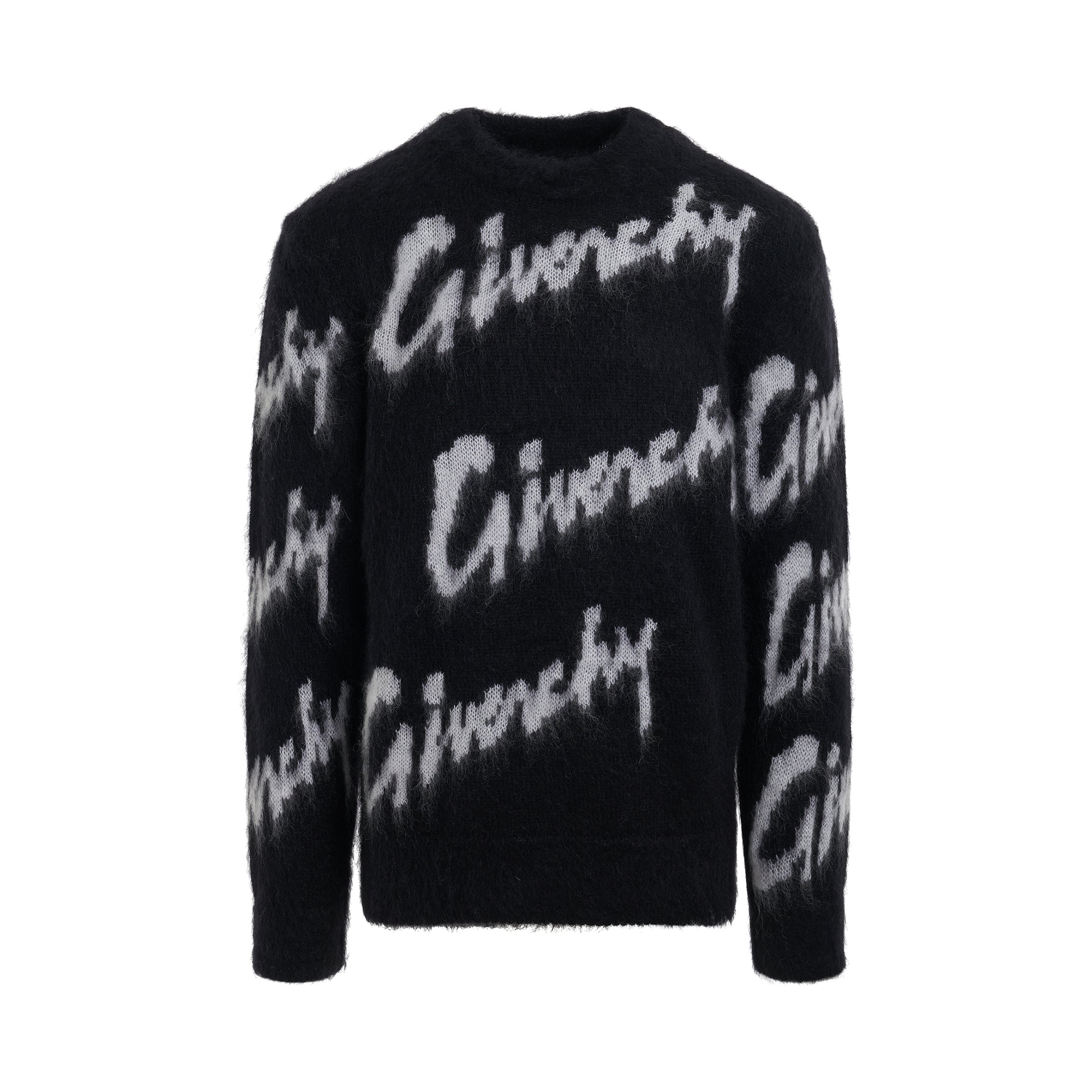 GIVENCHY Intarsia Logo Mohair Sweater in Black/White – MARAIS