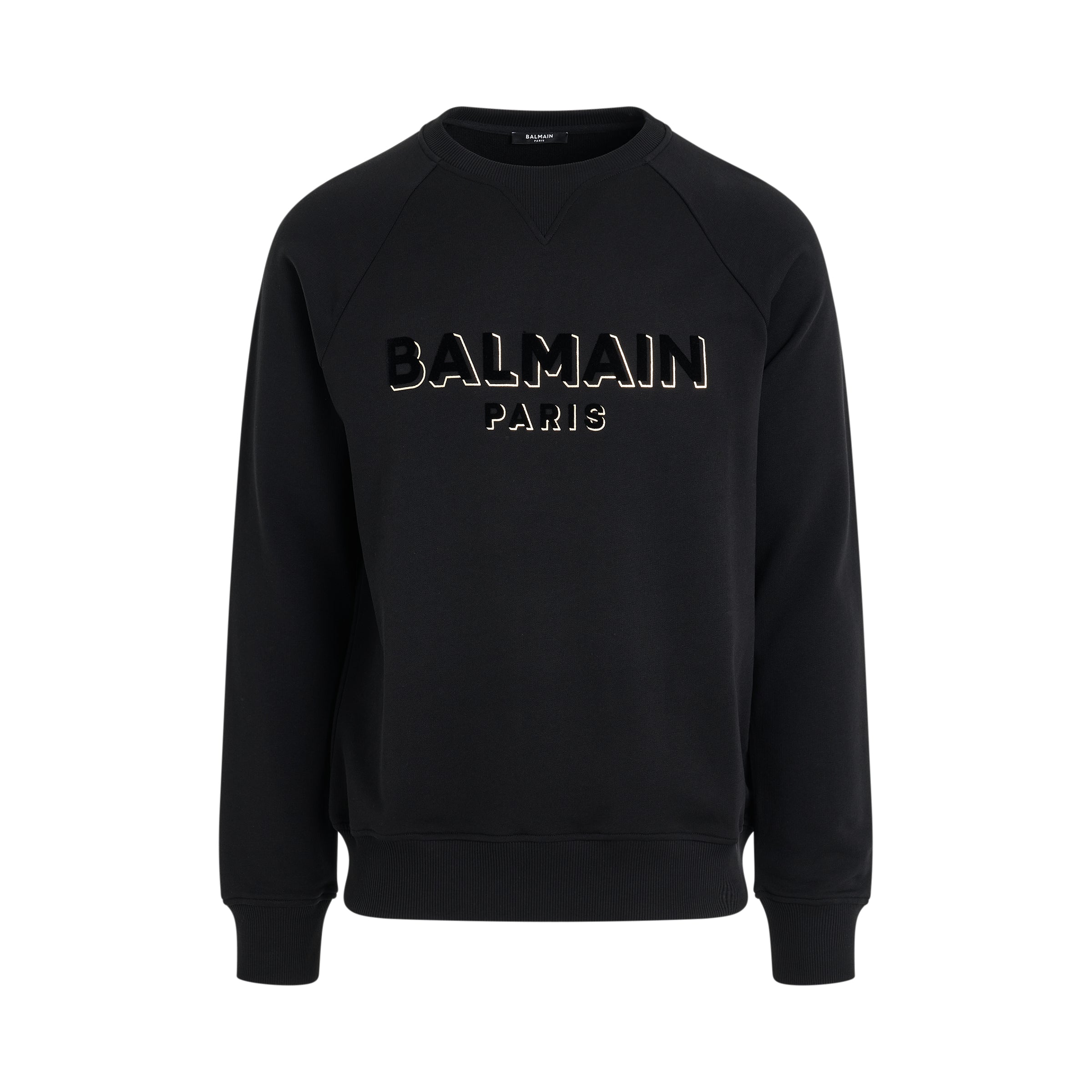 Shop Balmain Flock & Foil Sweatshirt