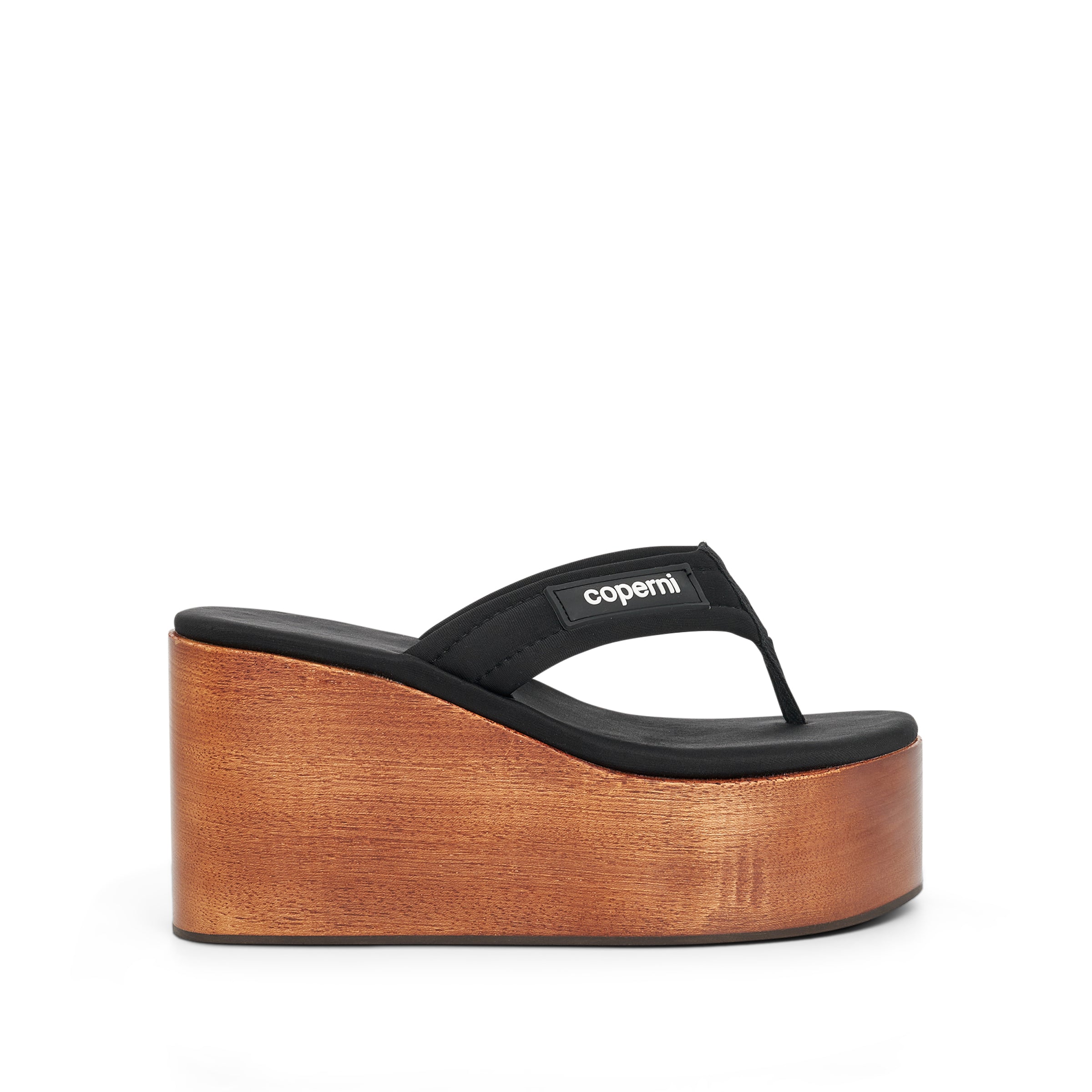 Shop Coperni Wooden Branded Wedge Sandal