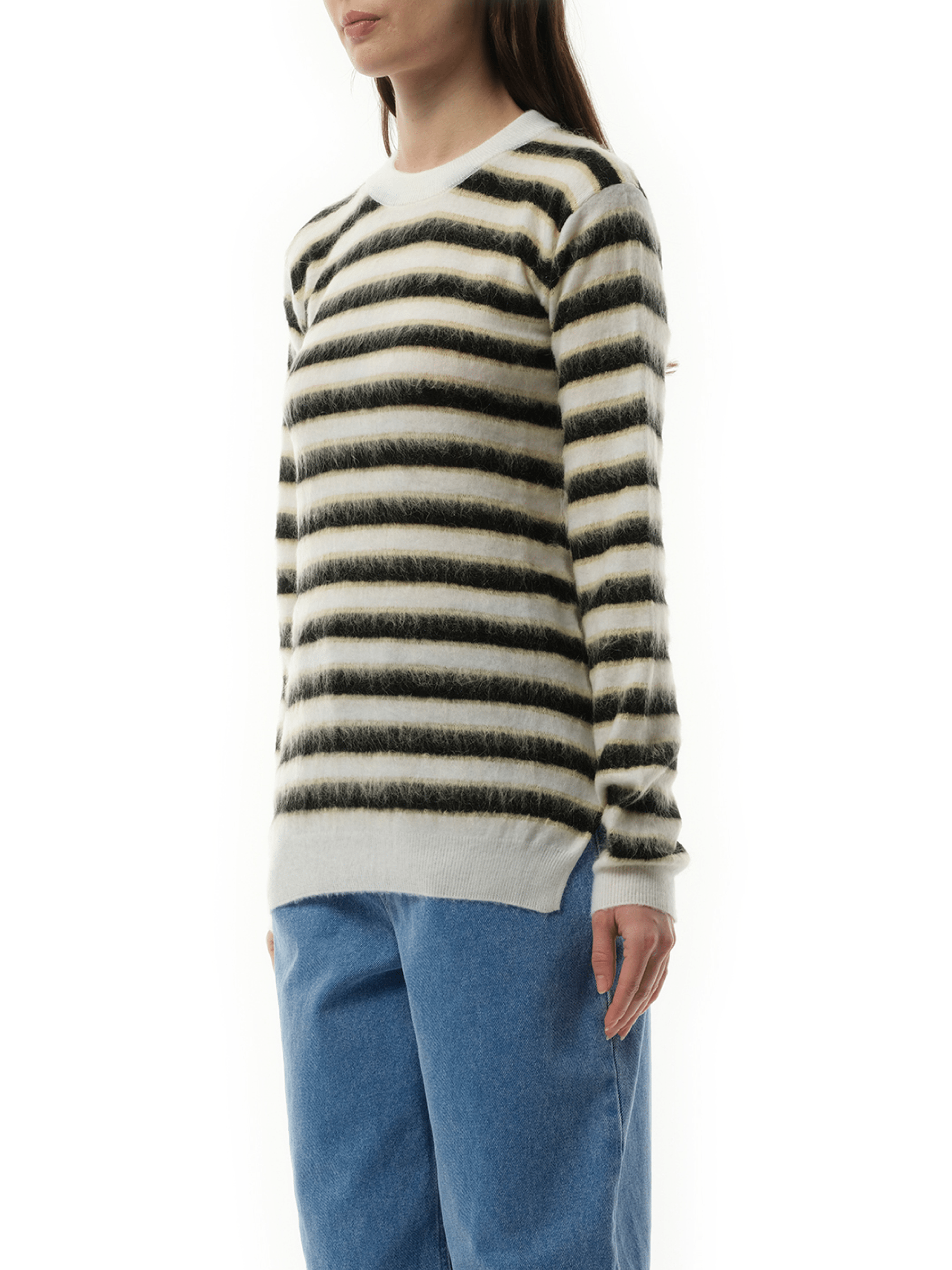 Marni Women's Mohair Stripe Sweater In Alabaster