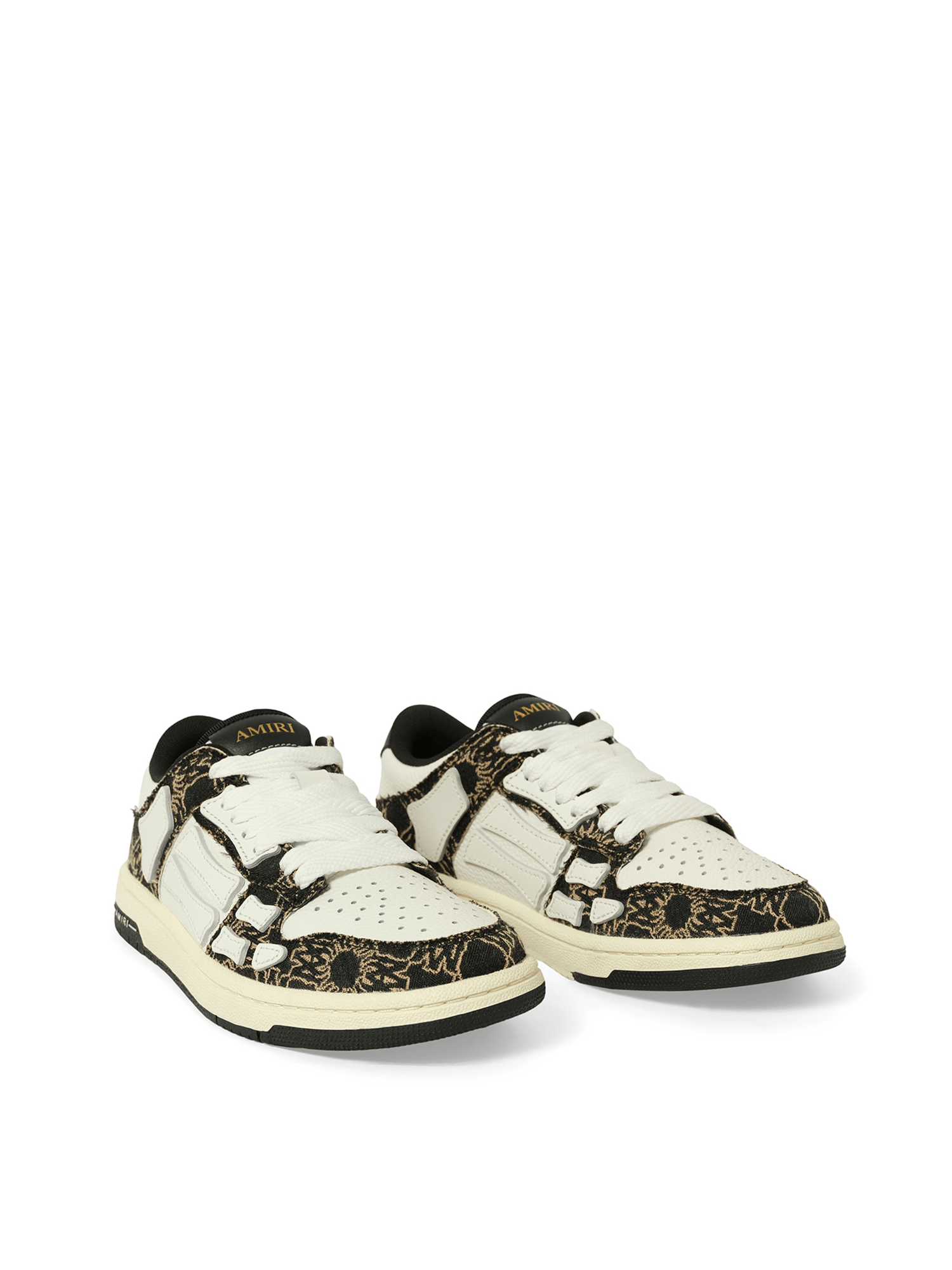 Amiri White & Black Ma Quad Skel Low Top Sneakers In Black