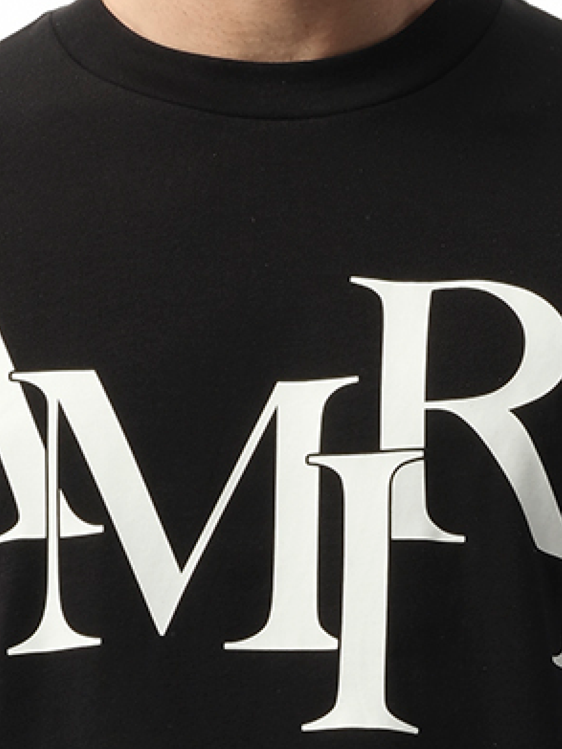 Amiri Cotton T-shirt With Front Logo Print In Black