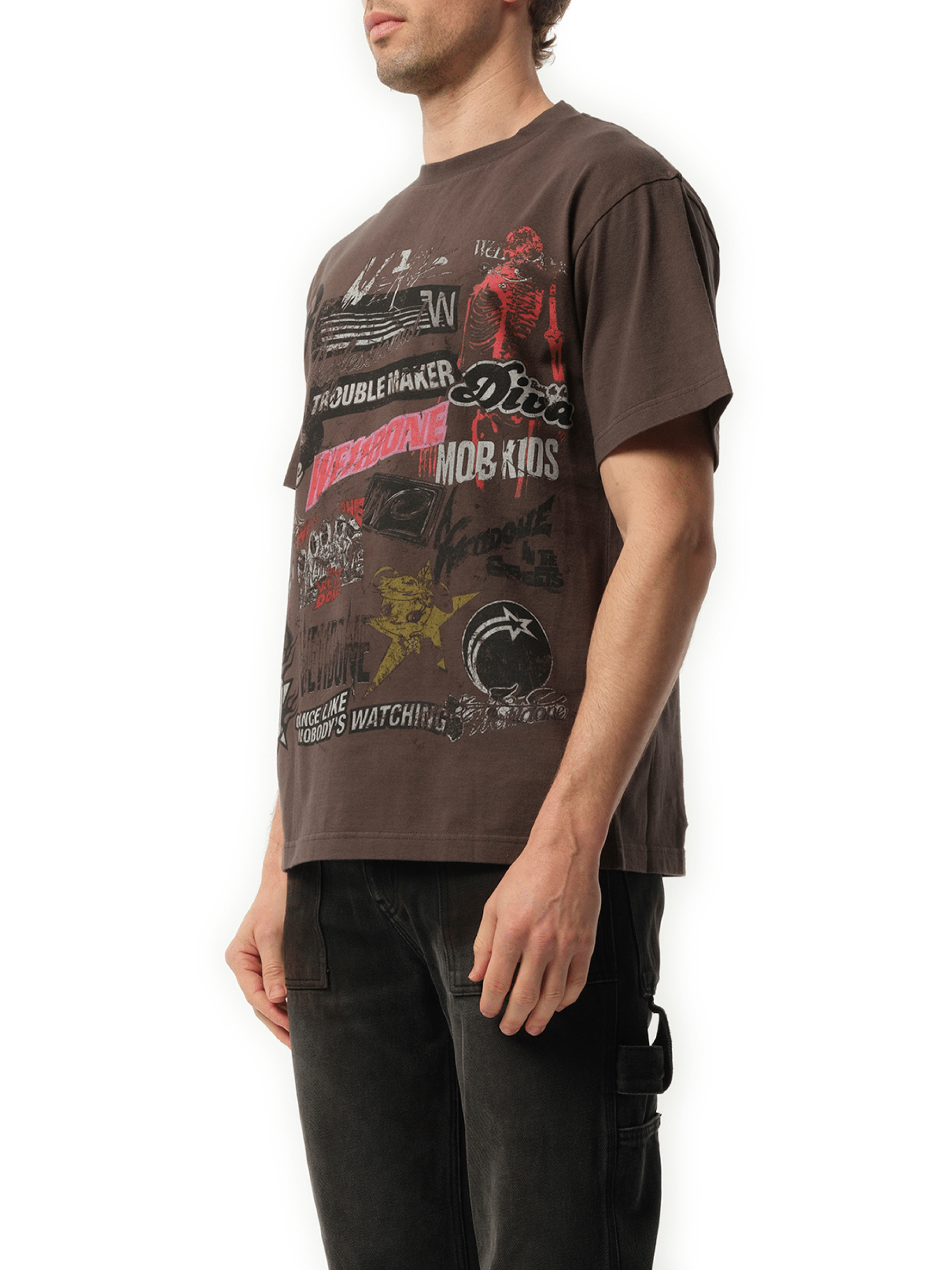 We11 Done Men's Vintage Collage T-shirt In Charcoal
