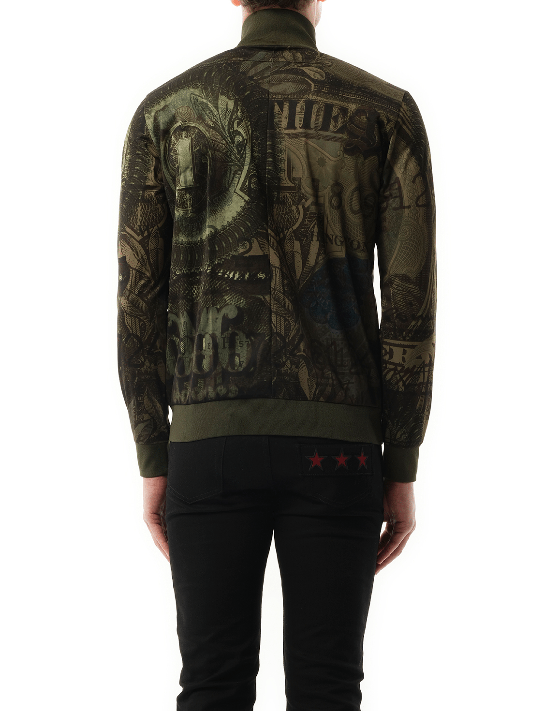 Givenchy Men's Podium Dollar Zip Bomber Jacket In Khaki