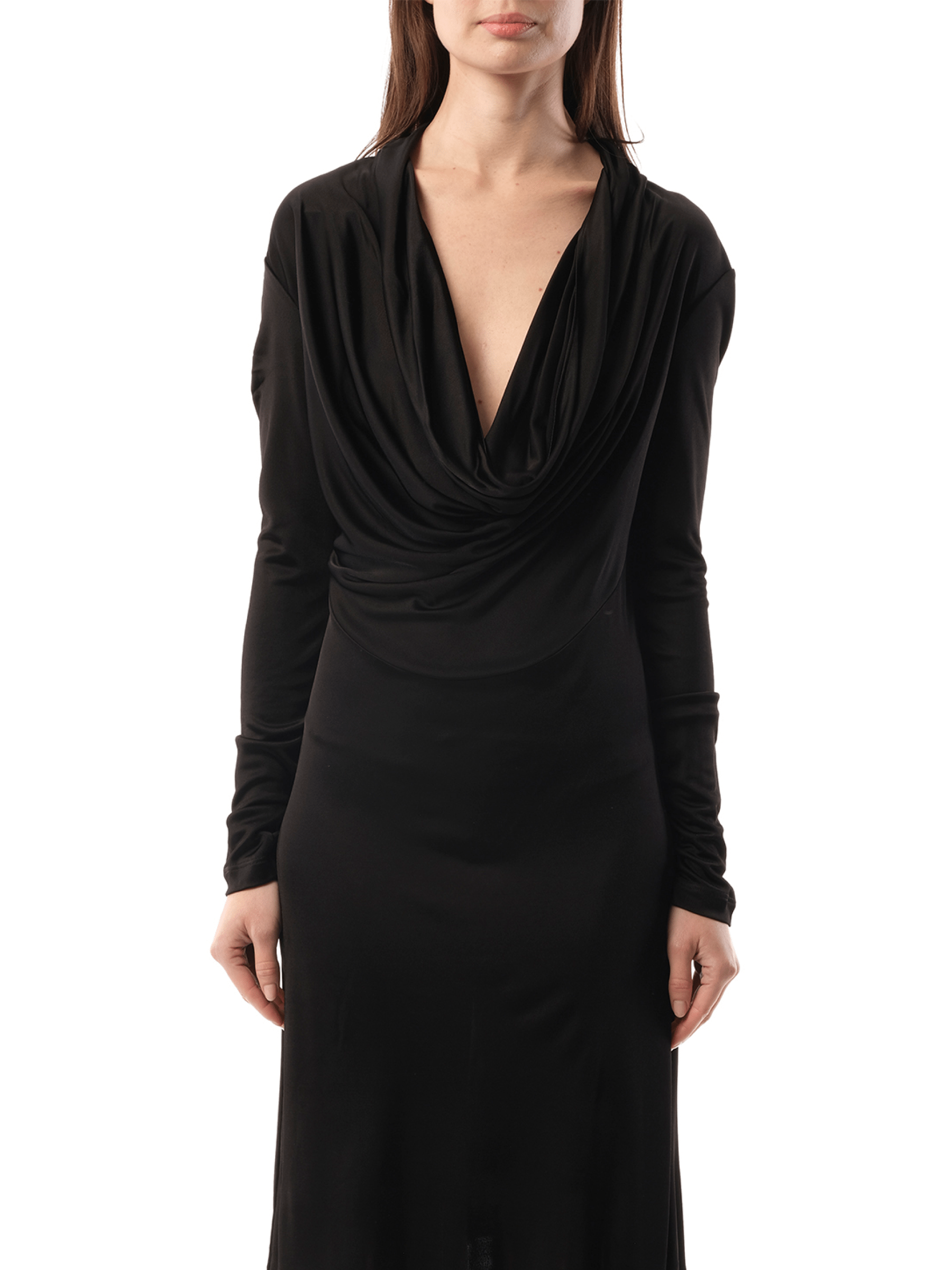 Helmut Lang Women's Cowl Liquid Dress In Black