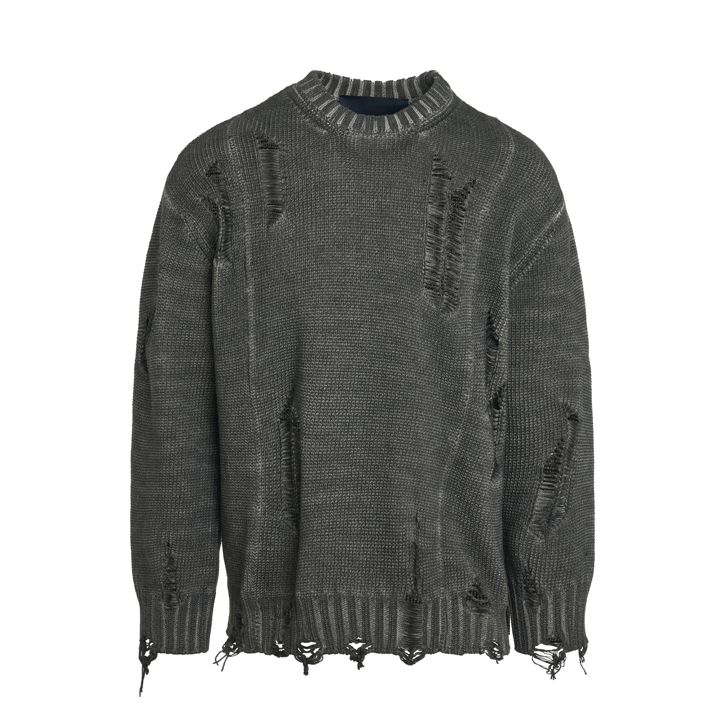 Shop Juunj Damaged Garment Dyed Sweater