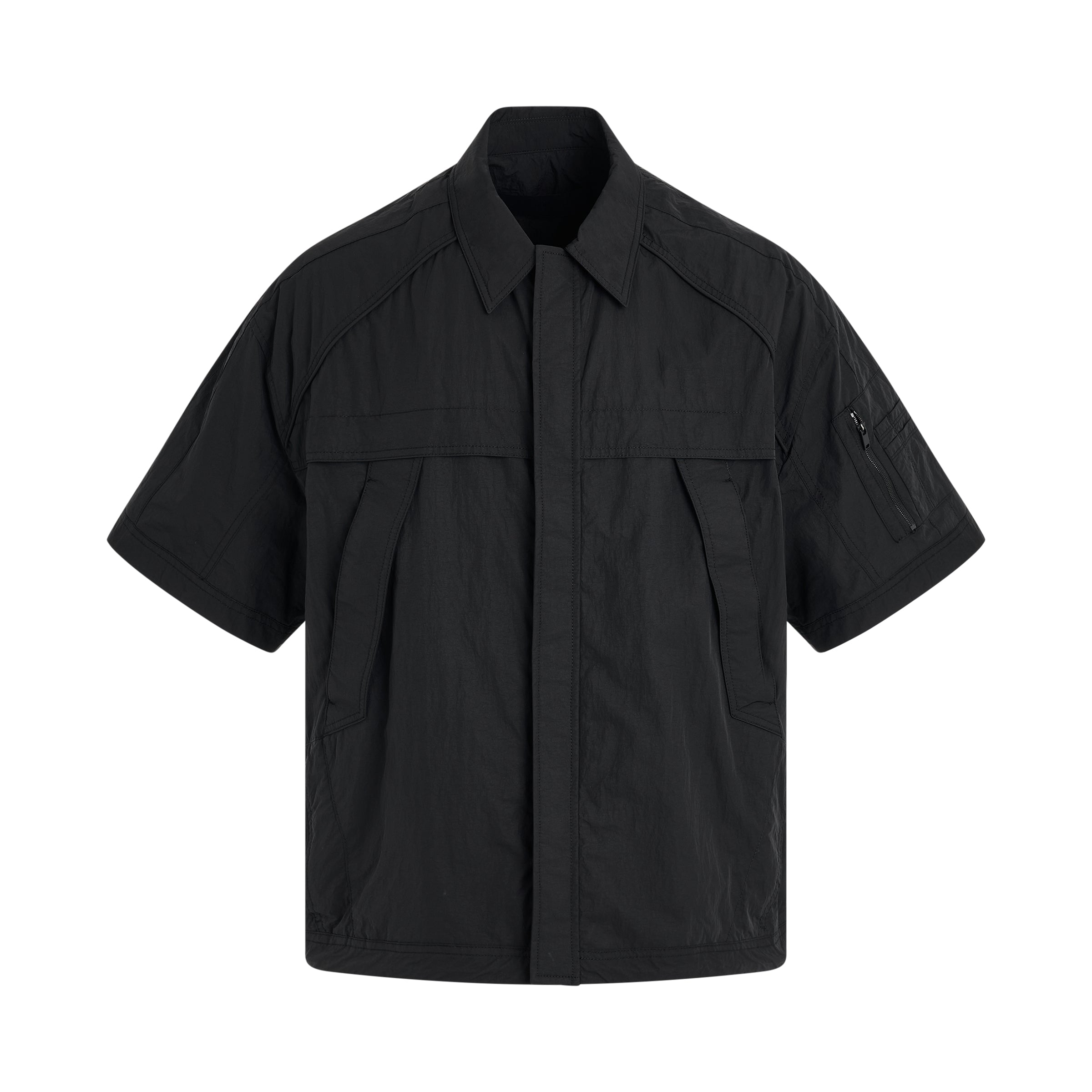 Shop Juunj Military Short-sleeve Zip-up Shirt