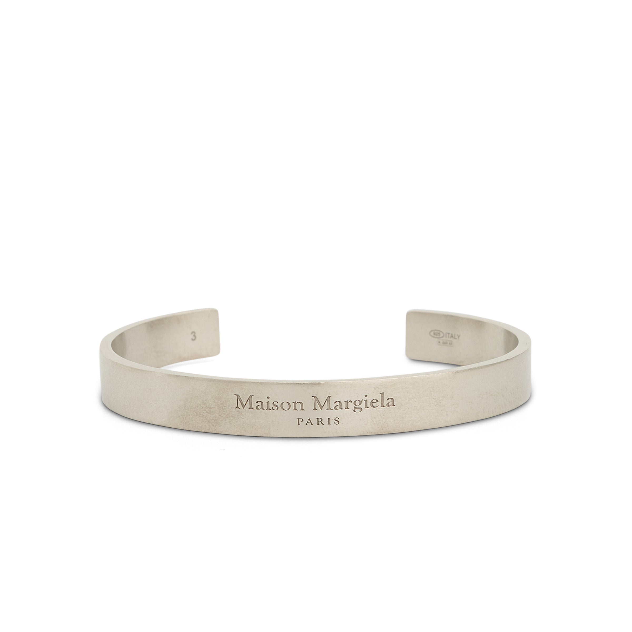 Shop Maison Margiela Large Margiela Logo Cuff Bracelet