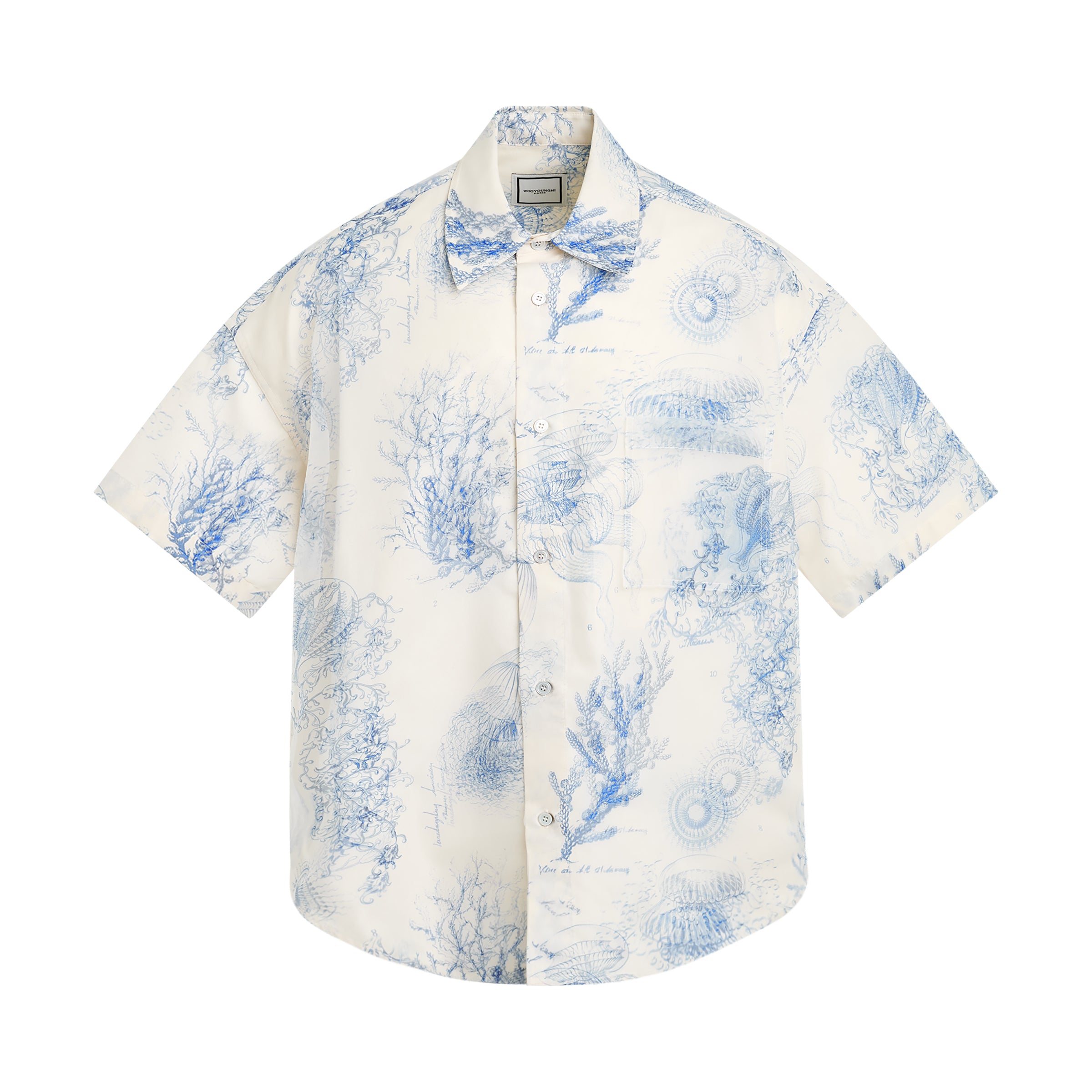 Shop Wooyoungmi Jellyfish Print Short Sleeve Shirt