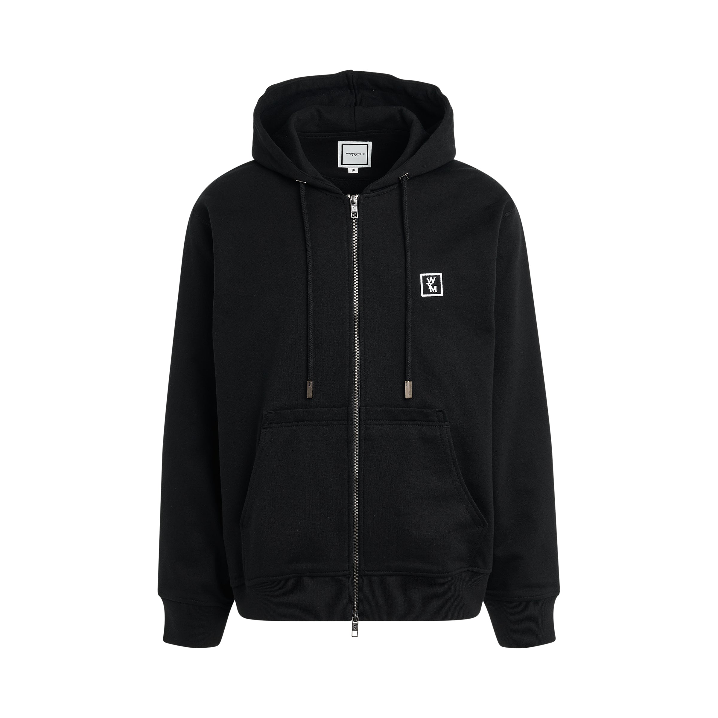 Shop Wooyoungmi Logo Embroidered Zip Hoodie