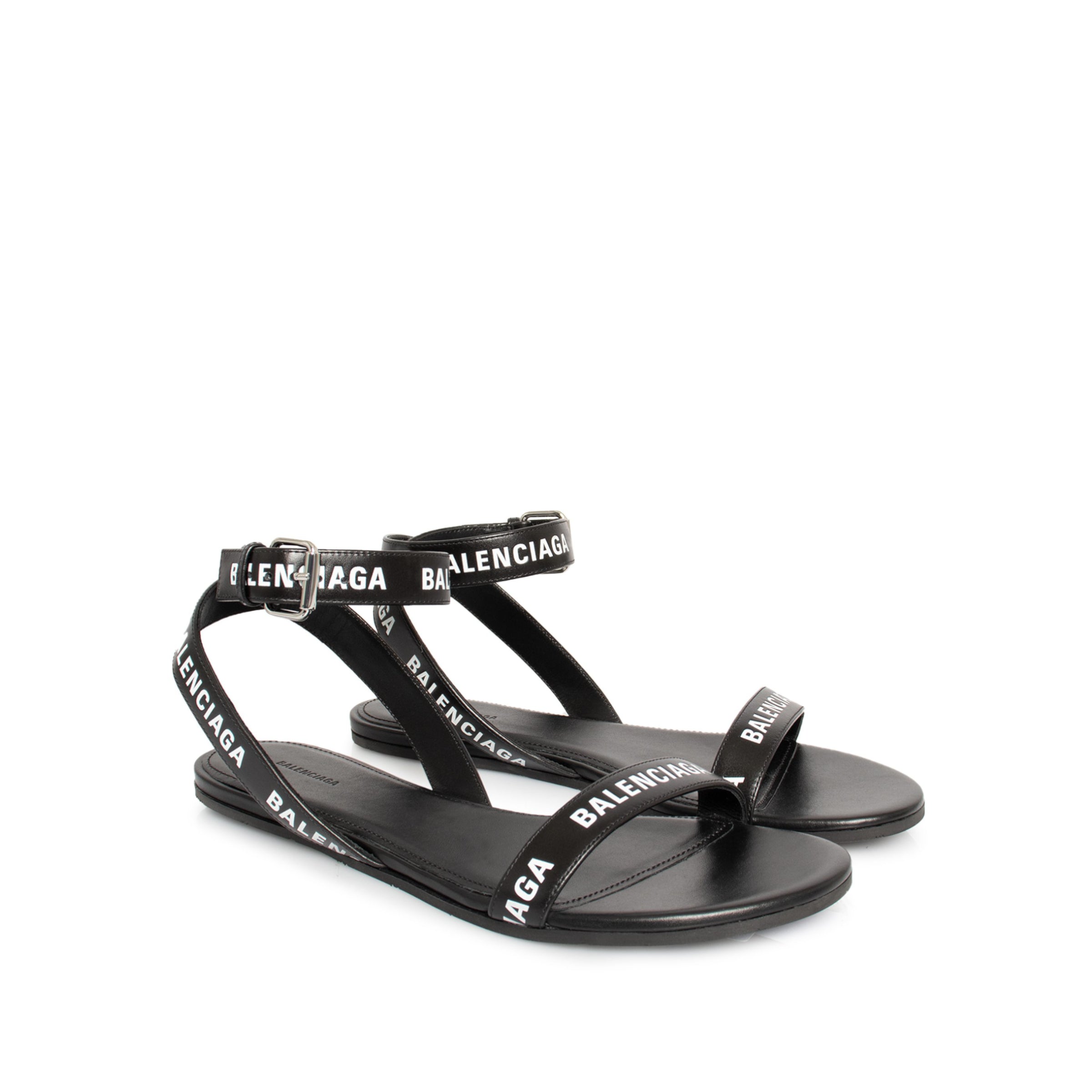 balenciaga allover logo sandals