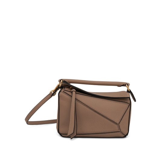 Loewe Puzzle Nano Leather Shoulder Bag in Brown