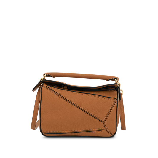 LOEWE Mini Puzzle Bag In Soft Grained Calfskin Light Caramel in