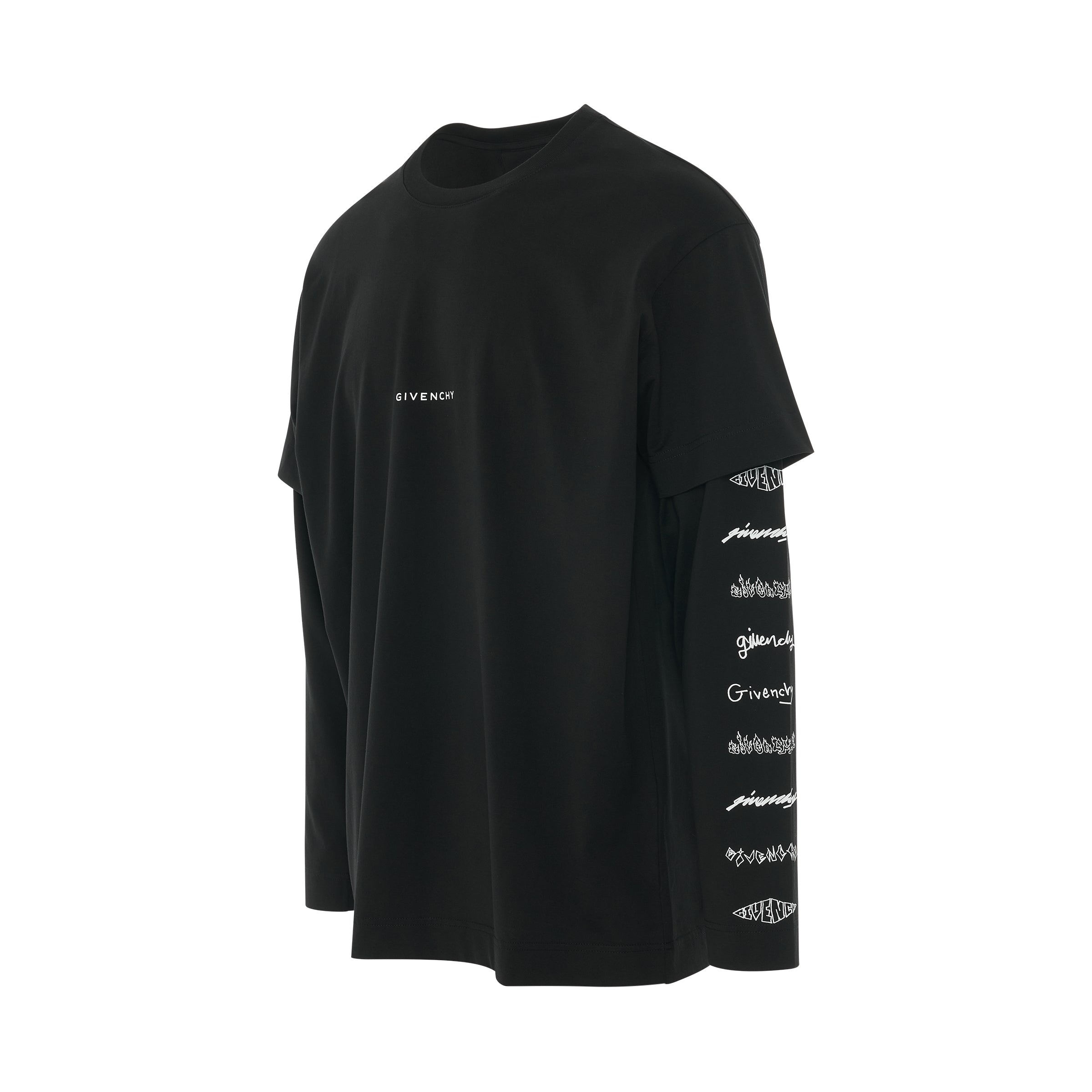 GIVENCHY Double Layer Oversized Logo Sleeve T-Shirt – MARAIS