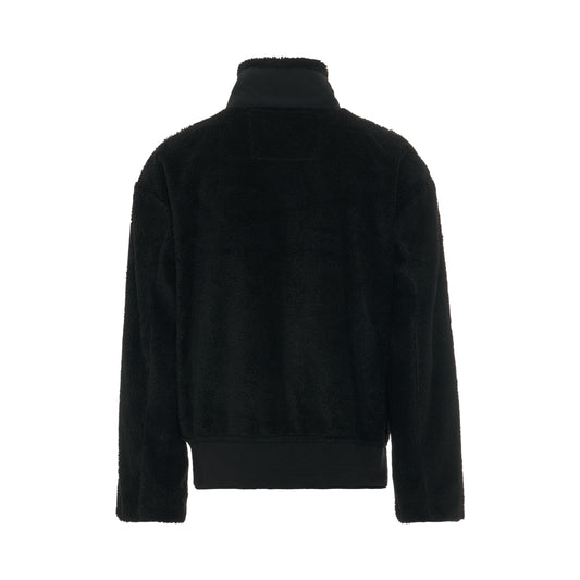 Fleece Panel Jacket in Black