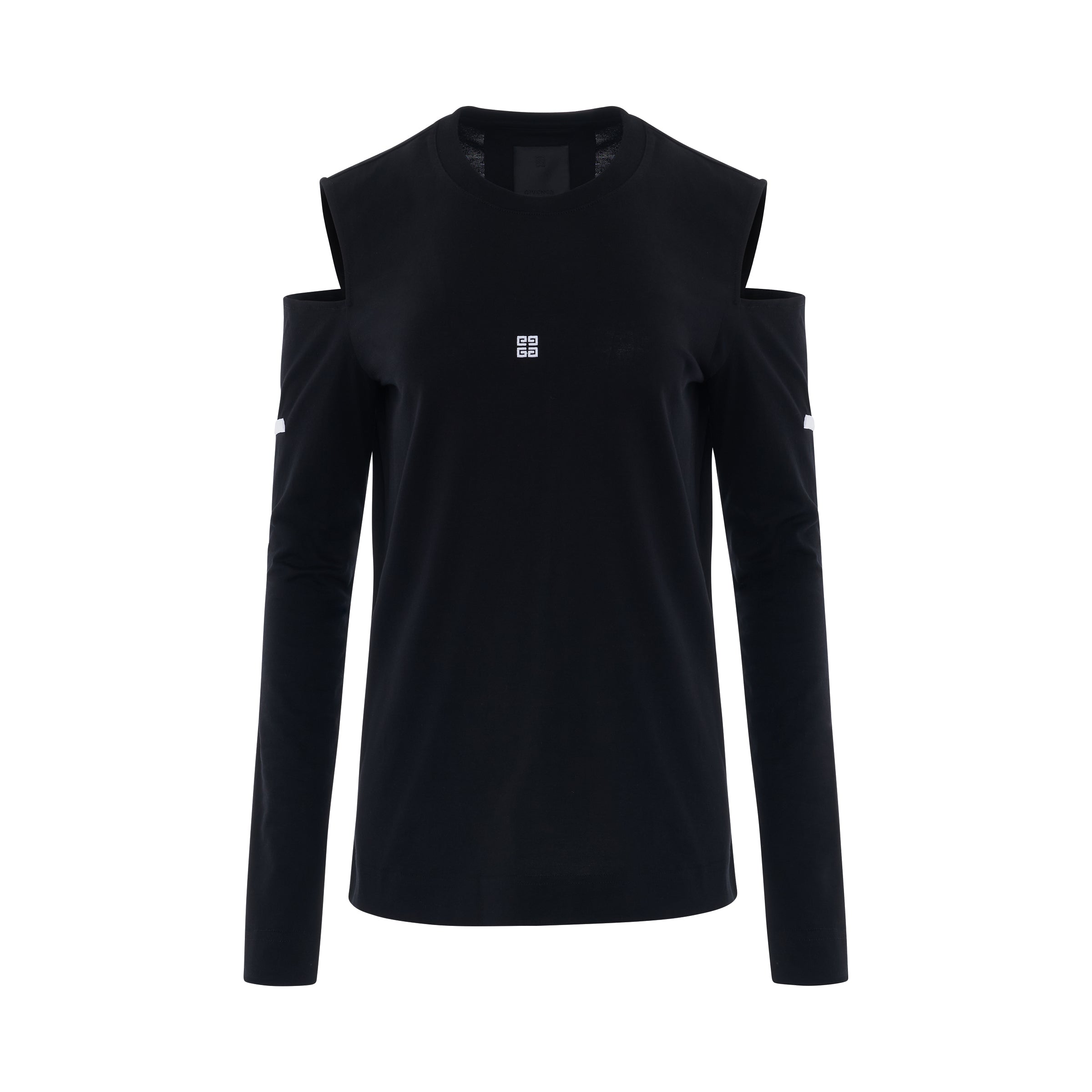 GIVENCHY Logo Cut Out Long Sleeve T-Shirt in Black – MARAIS