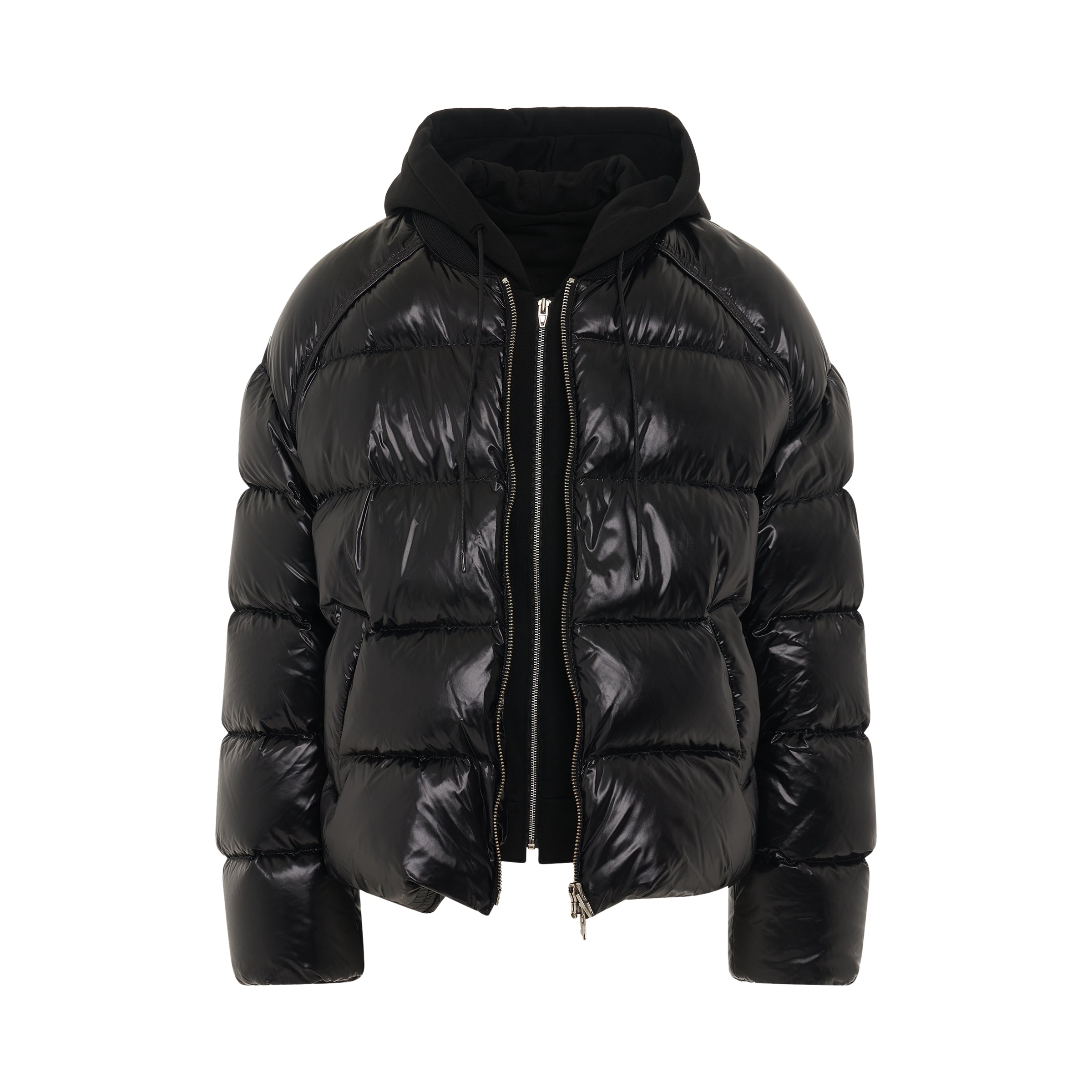 JUUNJ Jersey Hood Detachable Down Jacket in Black – MARAIS