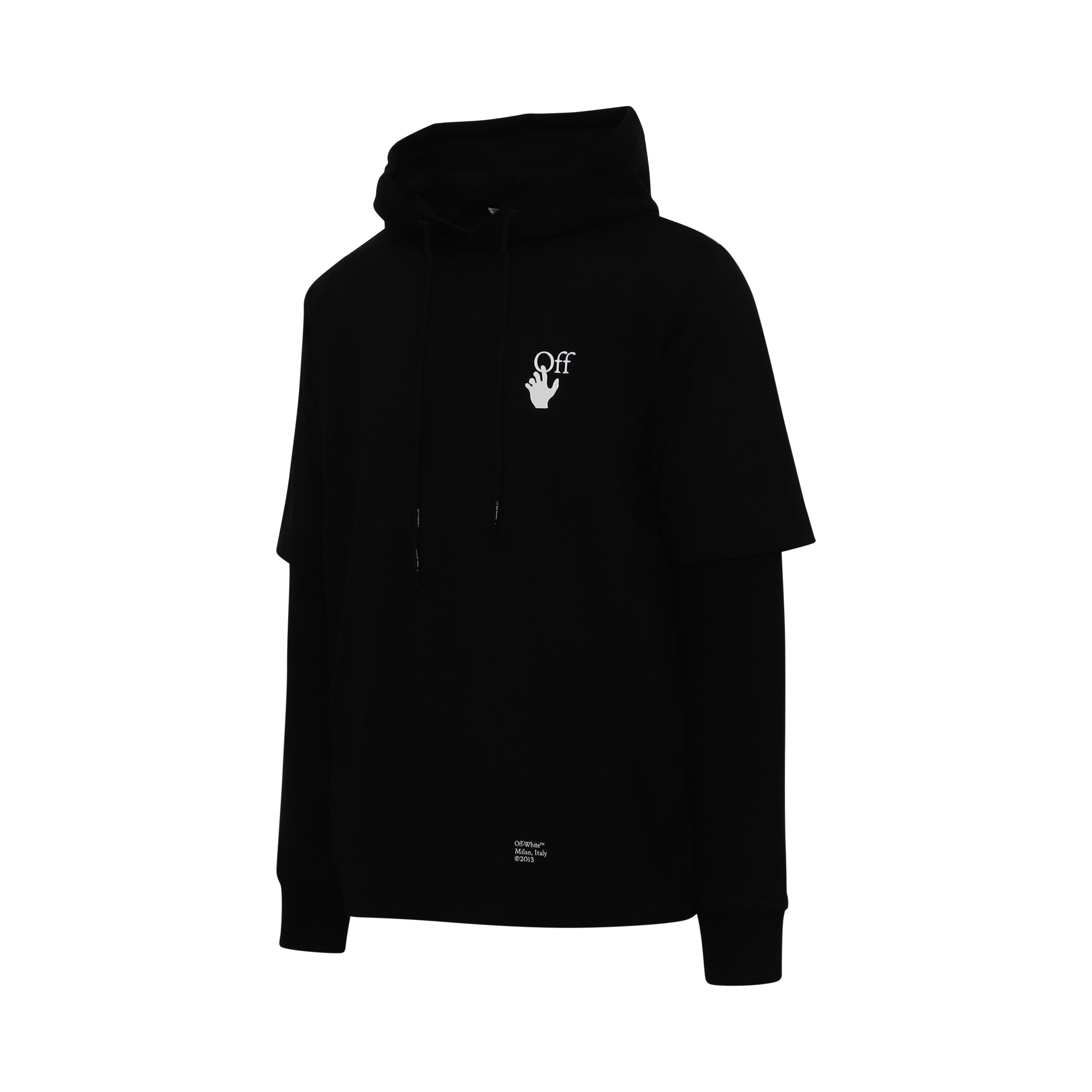 mens off white black hoodie