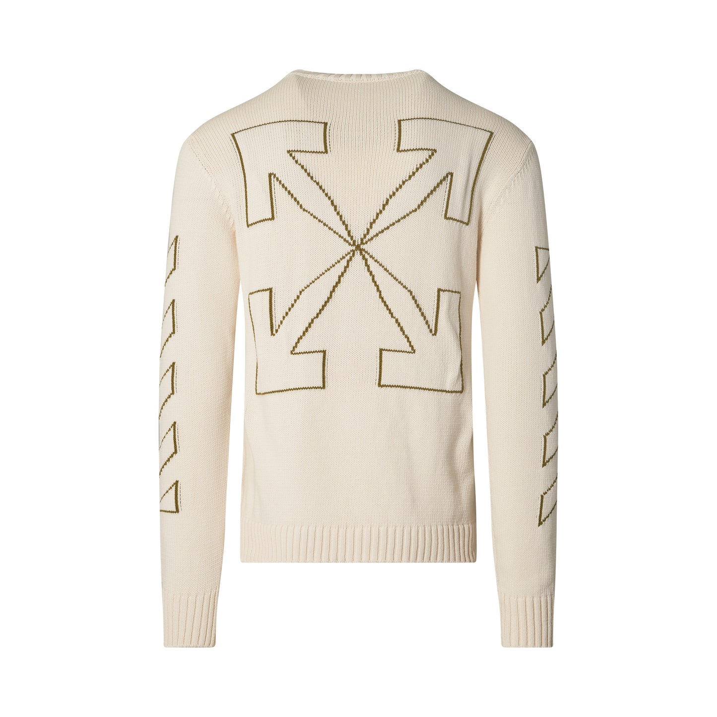 Arrow Diagonal Outline Knit Sweater in Tofu