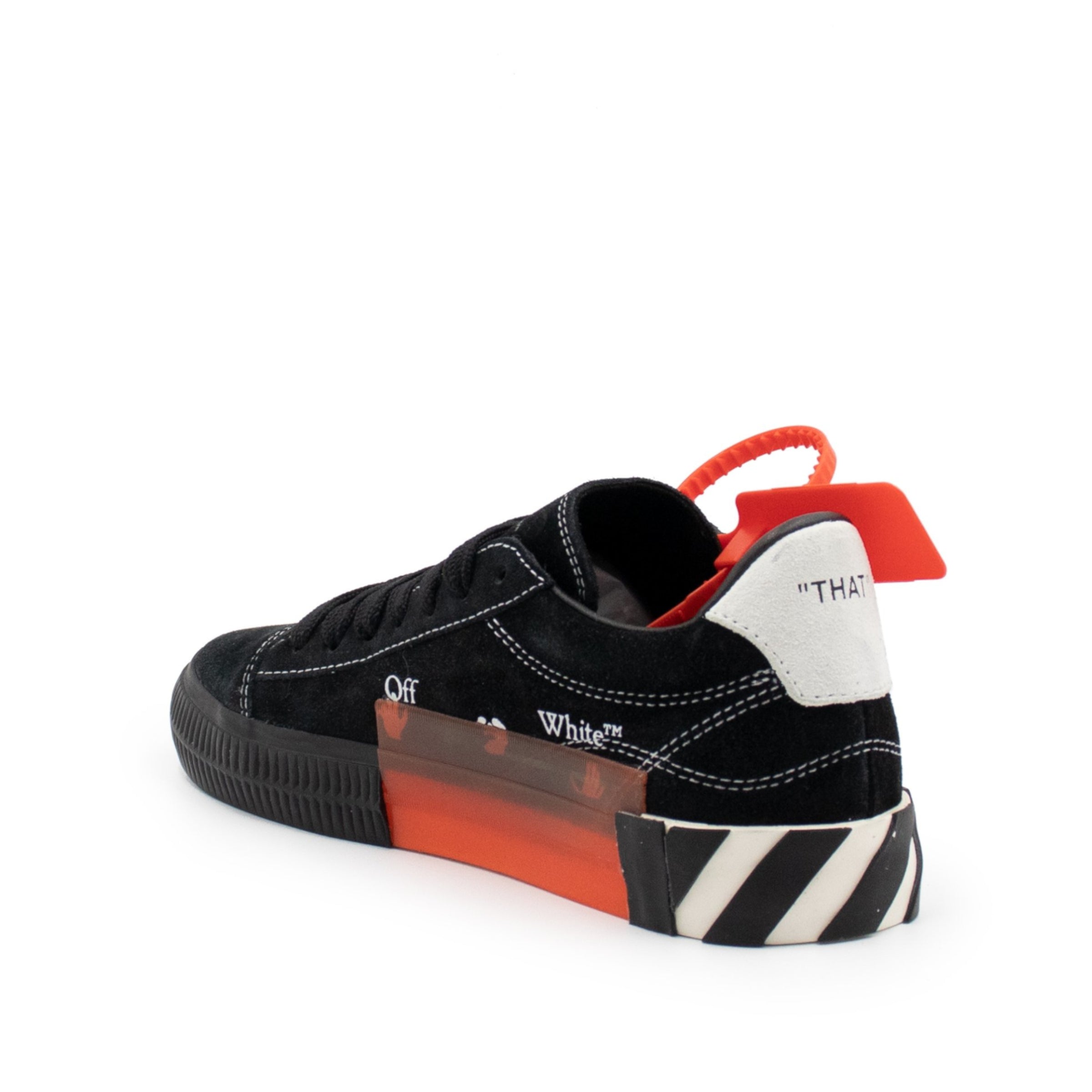 black and red off white shoes