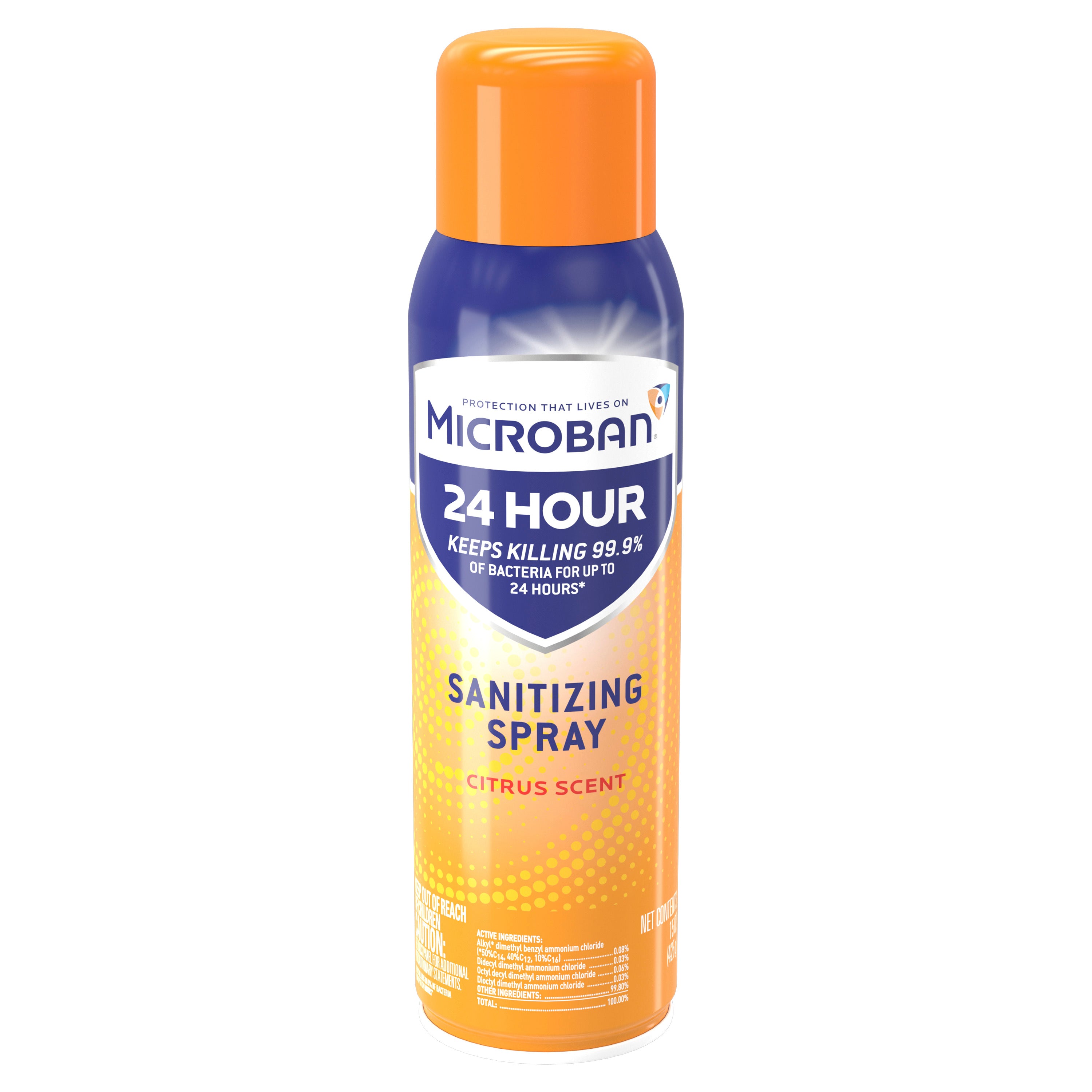 Microban 24 Hour Disinfectant Sanitizing Spray, Citrus (15 fl oz)