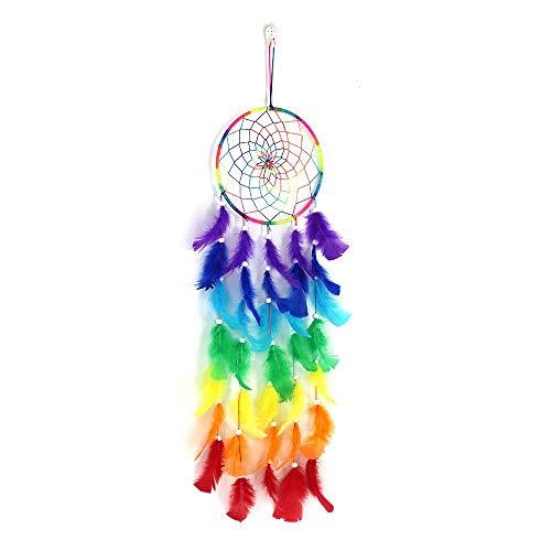 Moon Dream Catcher with LED Light, Handmade Macrame Woven Hanging